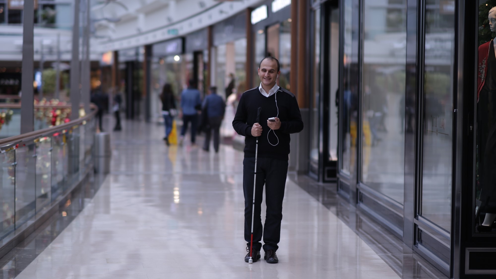 How can visually impaired move freely in indoor places?