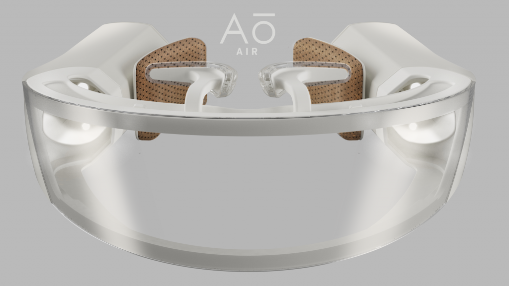 Aō Air's air purifier which it pulls the air, then filters it,and by using fans it creates clean air in the front of device.