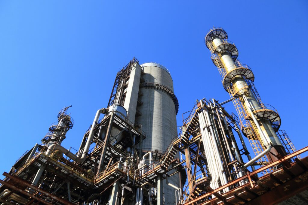 A factory with blue sky.