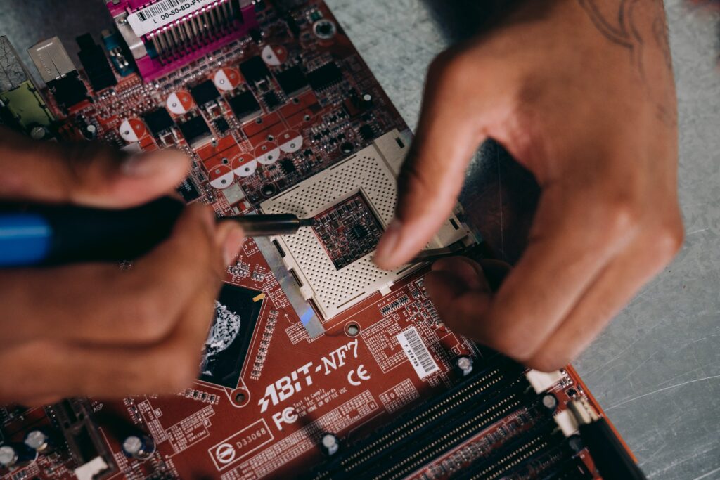 Placement of a semicondutor chip 