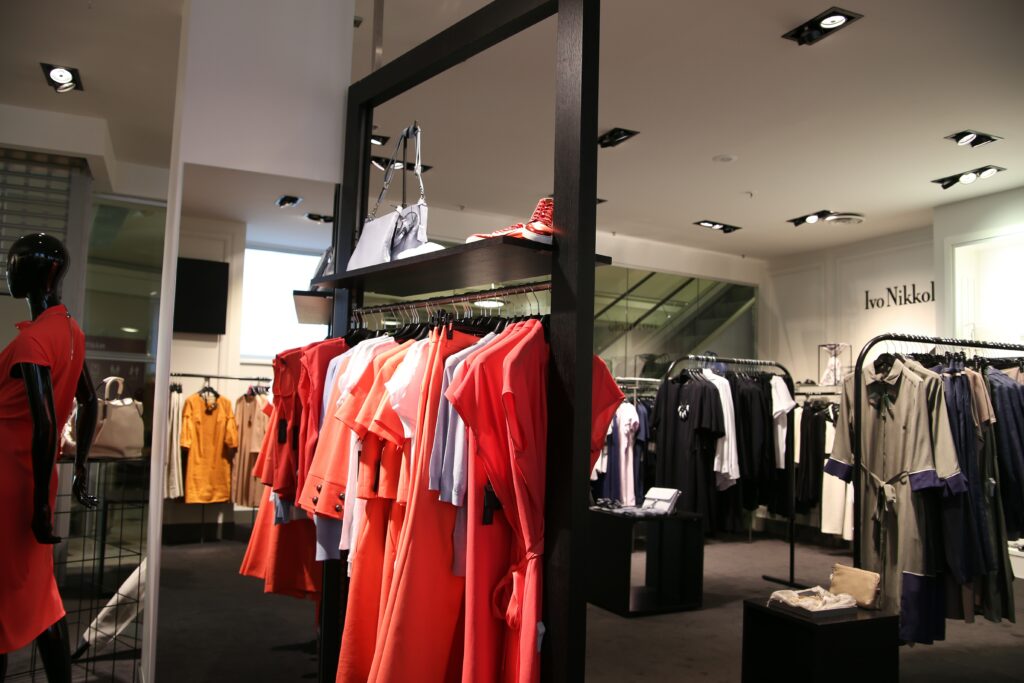 A cloth store picture form the entrance.