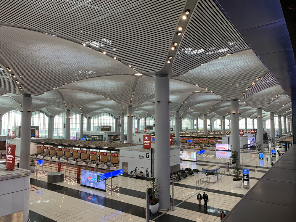 a view inside an airport.