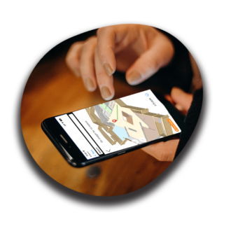 A mobile phone screen showing indoor navigation